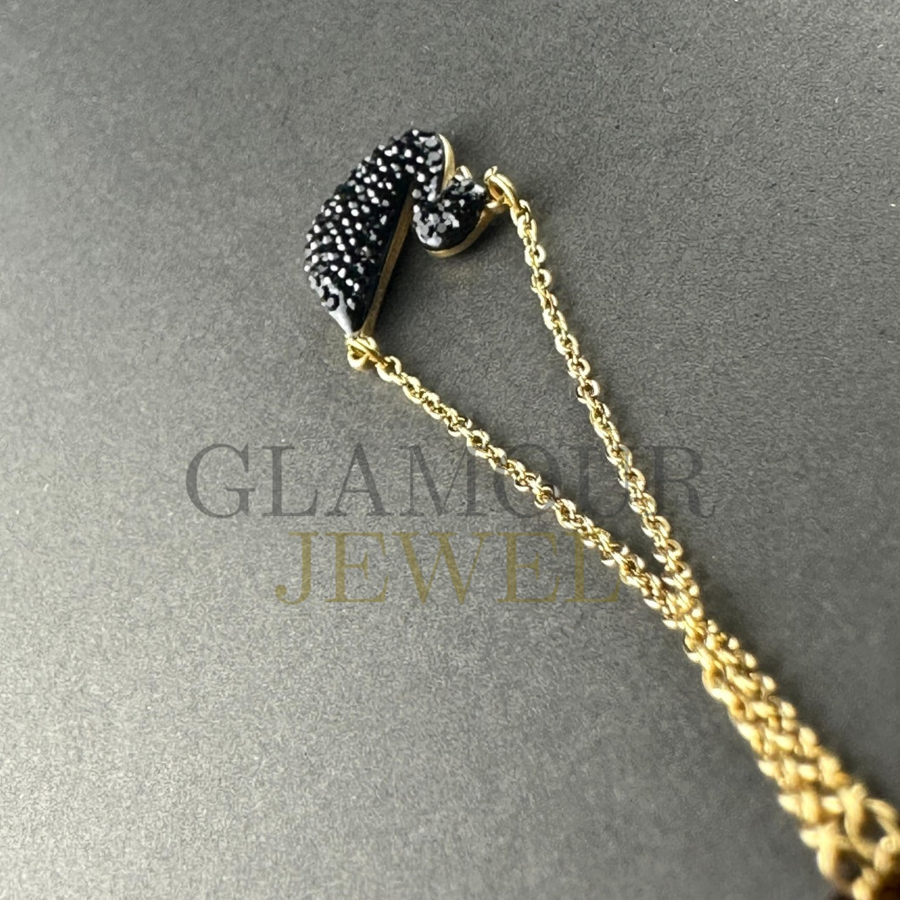 Black Swan Necklace With Gold Chain - Necklace For Girls