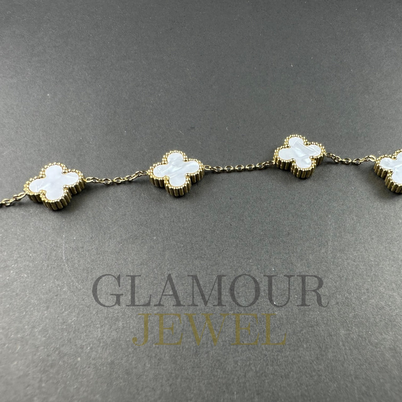 White Four Leaf Clover Bracelet