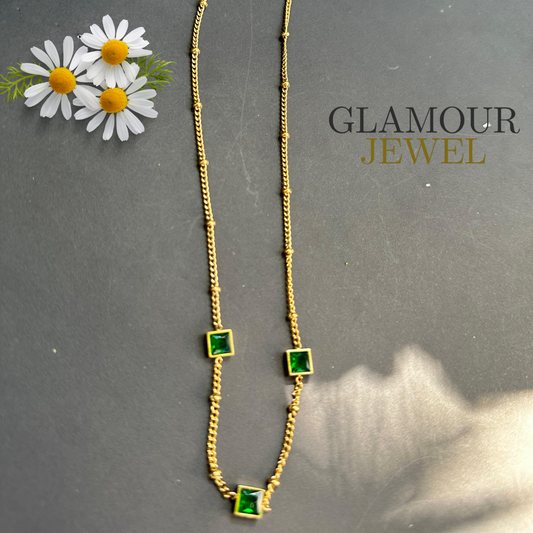 Emerald Green Stone Necklace